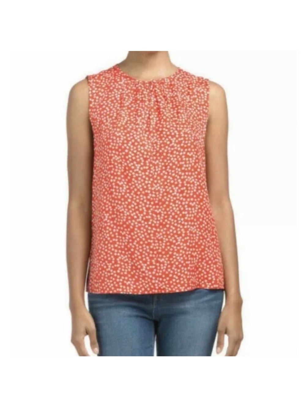 Rebecca Taylor Sleeveless Malia Red and White Floral Top Size 4